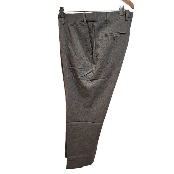 Size 42 MENS Adjustable waist band expandable Dress Pants gray long flat front - Picture 4 of 9